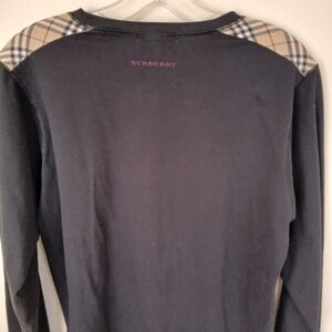 Burberry Black Long Sleeve with Plaid Accents